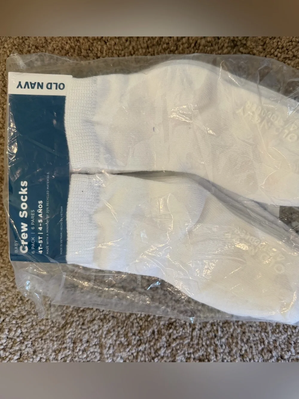 Old Navy White Kids Crew Socks - Pack